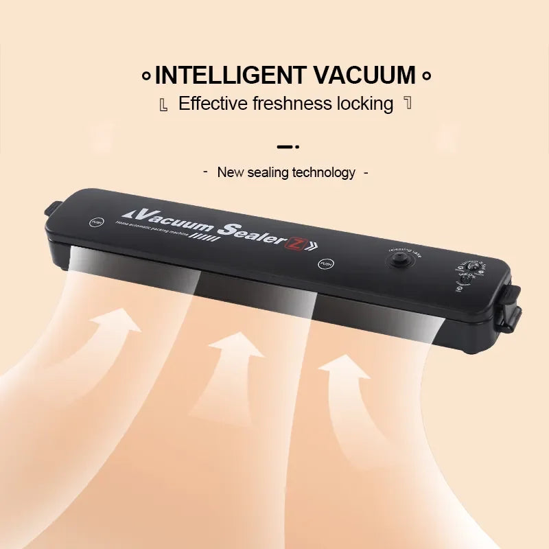 TINTON LIFE 220V/110V Vacuum Sealer Packaging Machine with Free 10pcs Vacuum Bags Household Black Food Vacuum Sealer