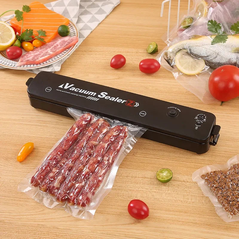 TINTON LIFE 220V/110V Vacuum Sealer Packaging Machine with Free 10pcs Vacuum Bags Household Black Food Vacuum Sealer