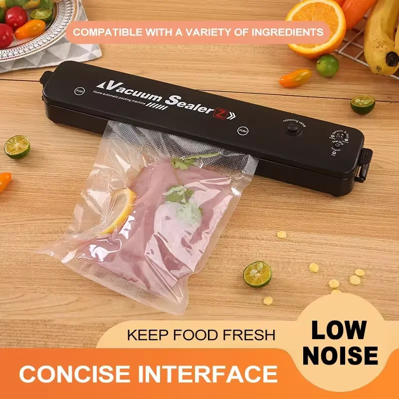 TINTON LIFE 220V/110V Vacuum Sealer Packaging Machine with Free 10pcs Vacuum Bags Household Black Food Vacuum Sealer